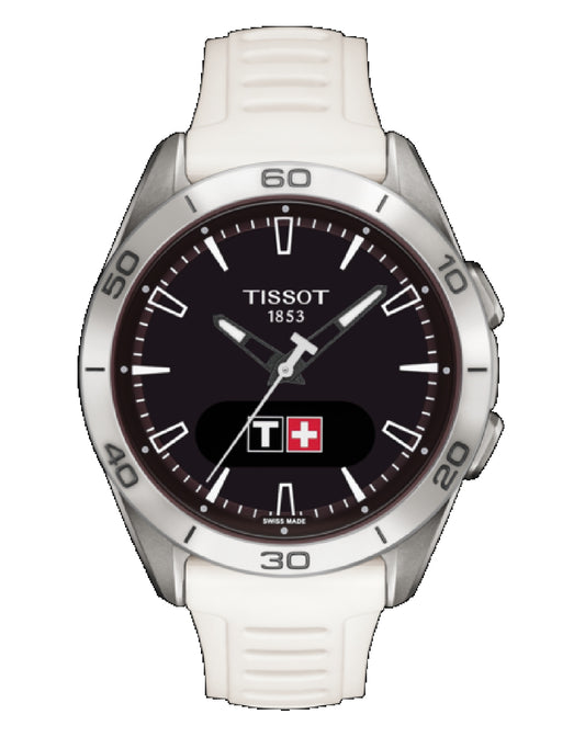 Tissot T153.420.47.051.03 Tissot T-Touch Connect Solar Black Indexes White Strap Watch
