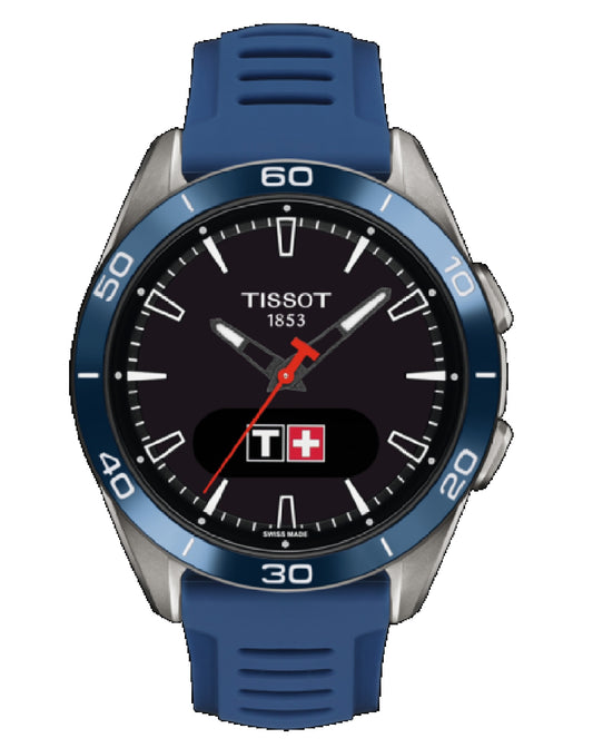 Tissot T153.420.47.051.01 Tissot T-Touch Connect Solar Black Indexes Blue Strap Watch