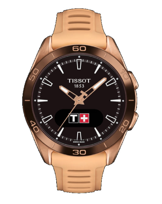 Tissot T153.420.47.051.05 Tissot T-Touch Connect Solar Black Indexes Peach Strap Watch