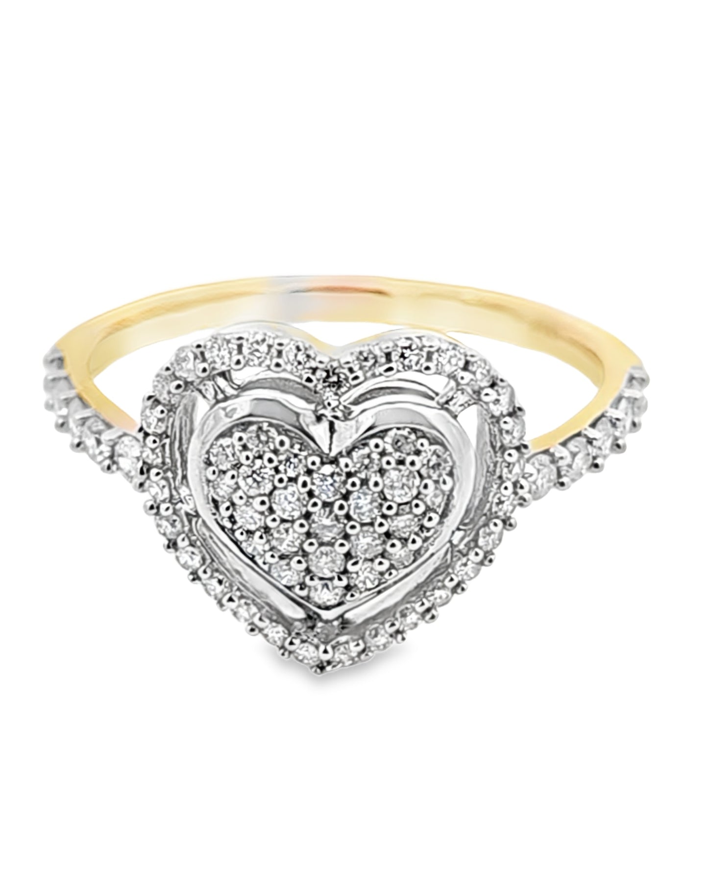 Yellow Heart Diamond Ring, 0.45 CT