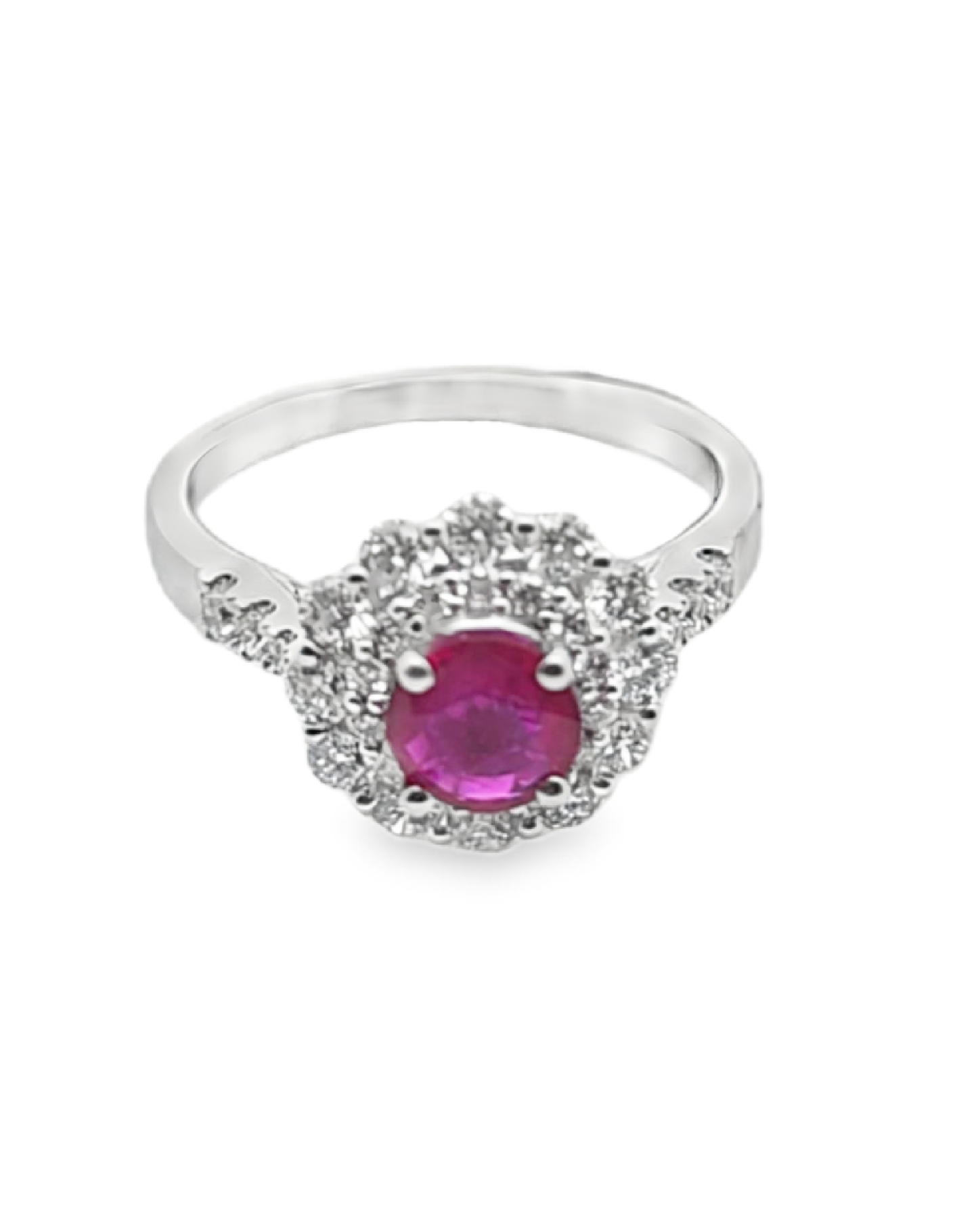 Round Ruby Sapphire Diamond Ring