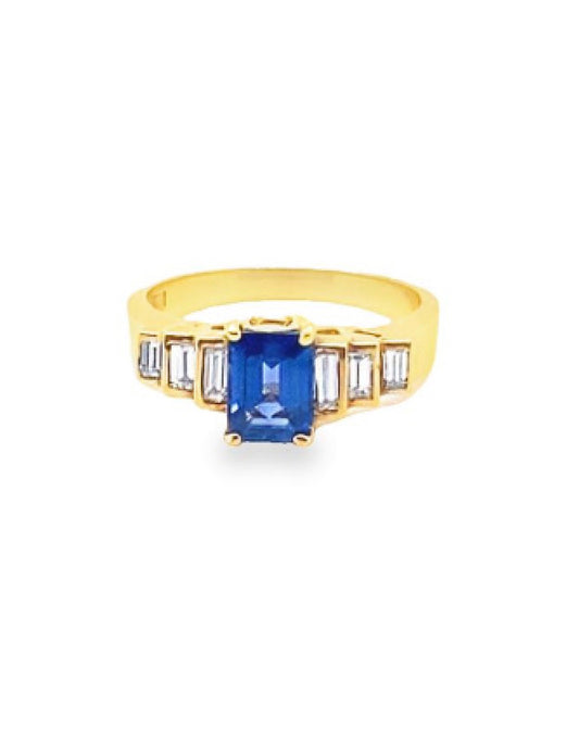 Diamonds Blue Sapphire Majestic Diamond Ring, 0.41 CT, 1.06 CT Rings