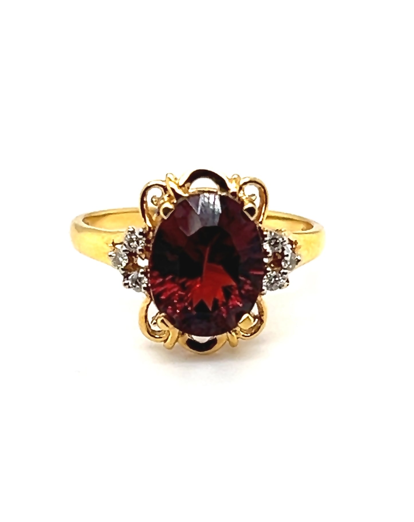 Garnet Diamond Ring