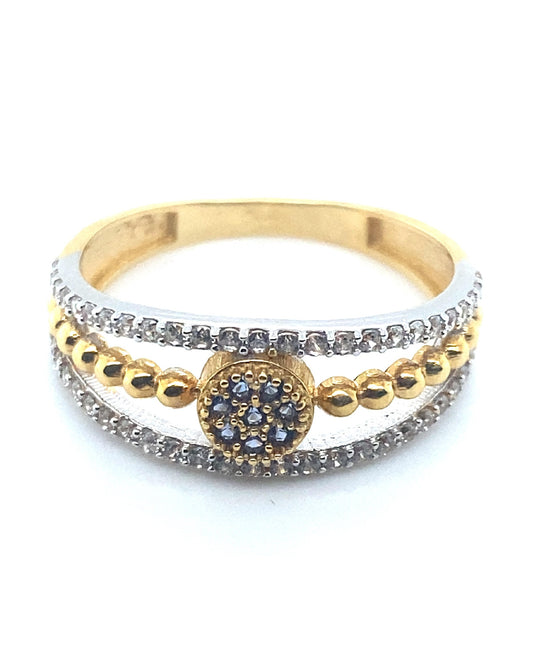 Gold 18 kt White Gold & White Sapphires Ring 750mls Jewelry