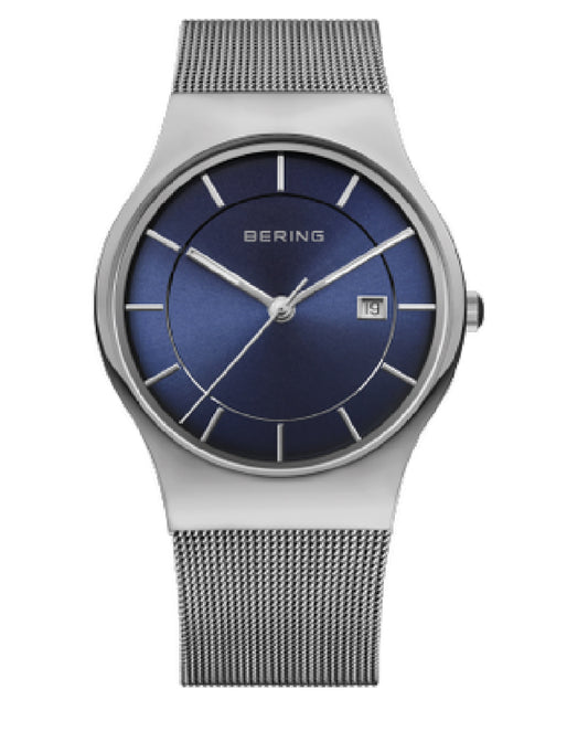 Bering 11938-003 Bering Blue Dial 34mm Milanese Stainless Steel Bracelet Watch