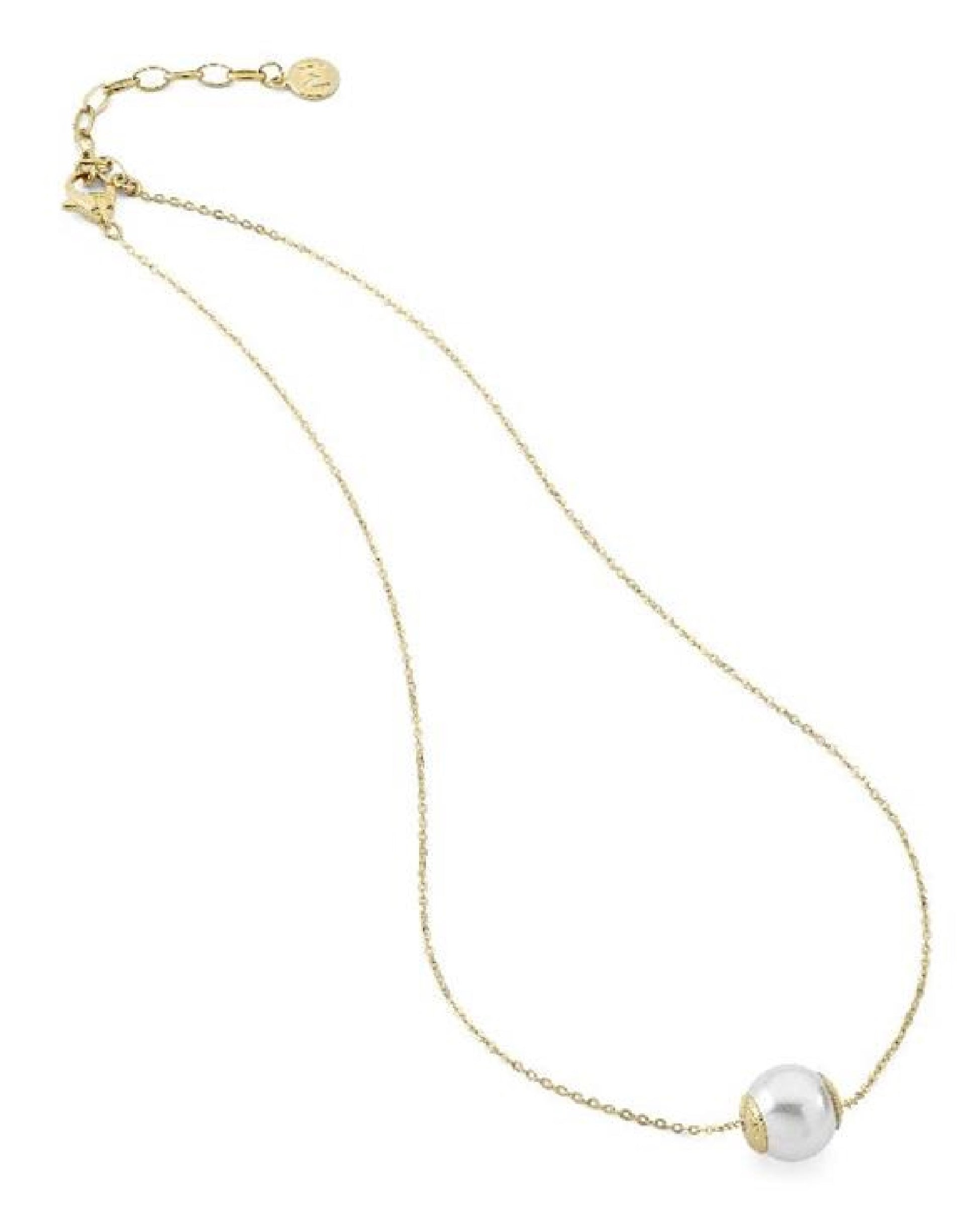 Majorica 12970.01.1.000.010.1 Majorica Yellow Gold Tone Auva Pearl Necklace Necklaces