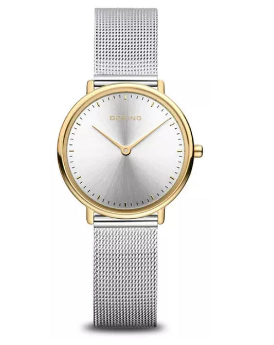 Bering 15729-010 Bering Watch Silver Dial Yellow Gold Plated Case Watch