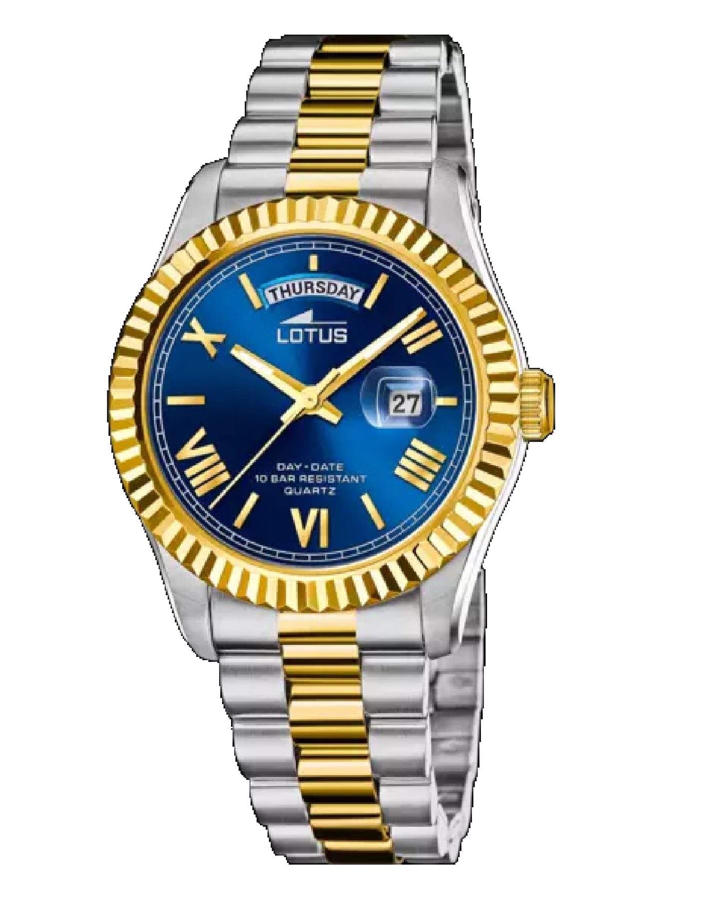 Lotus 18855/2 Lotus Yellow Gold Plated & Silver Bracelet With Blue Dial Watch
