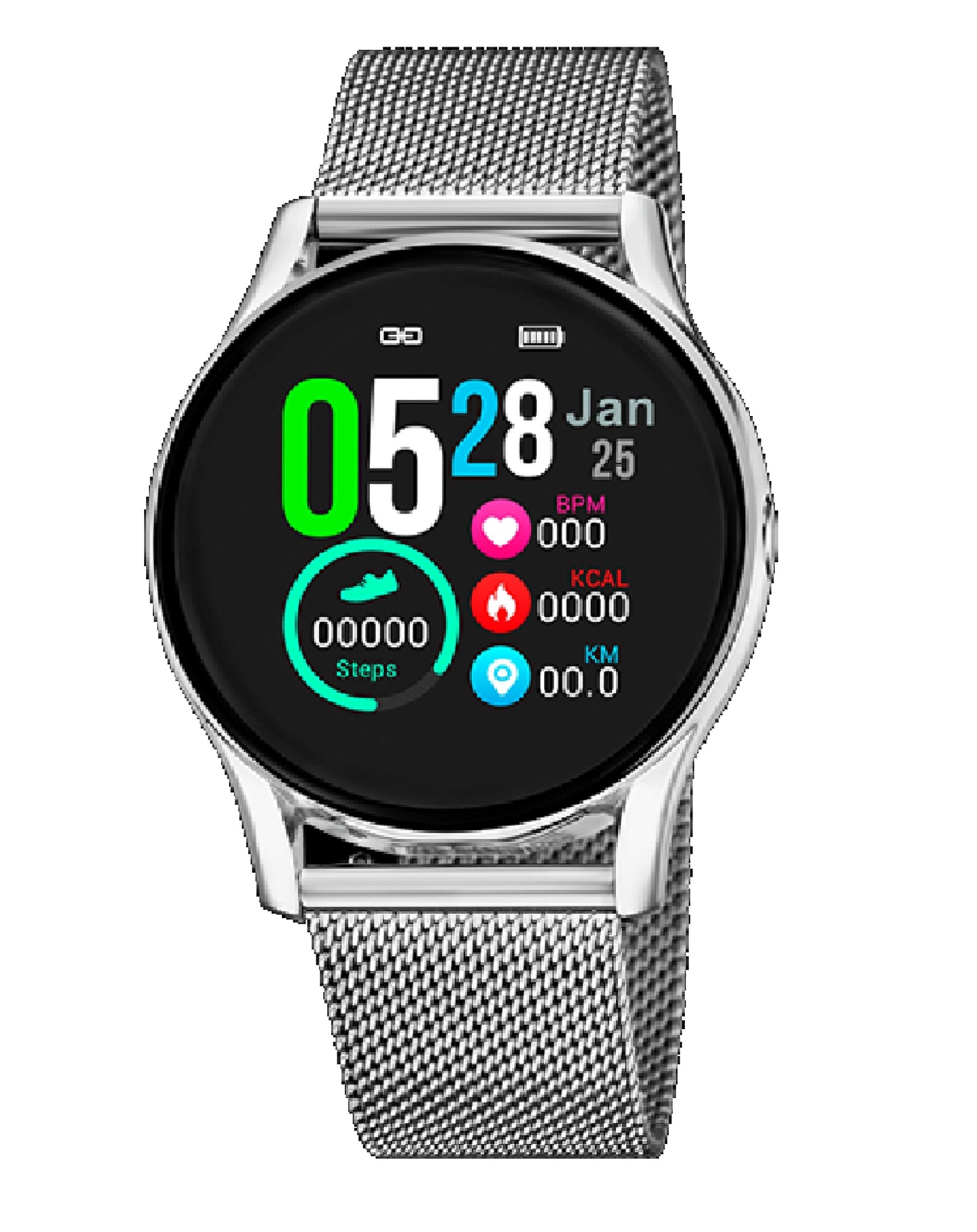 Lotus 50000/A Lotus Smartwatch Silver Strap & Black Dial Watch