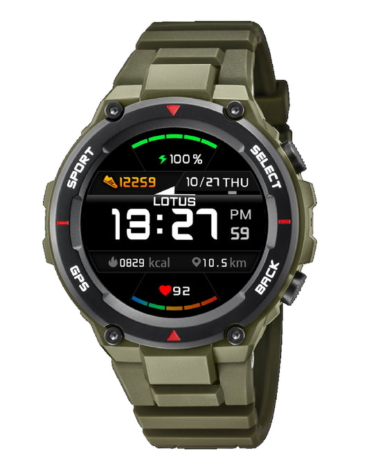 Lotus 50024/3 Lotus Smartime GPS Green Strap & Black Dial Watch