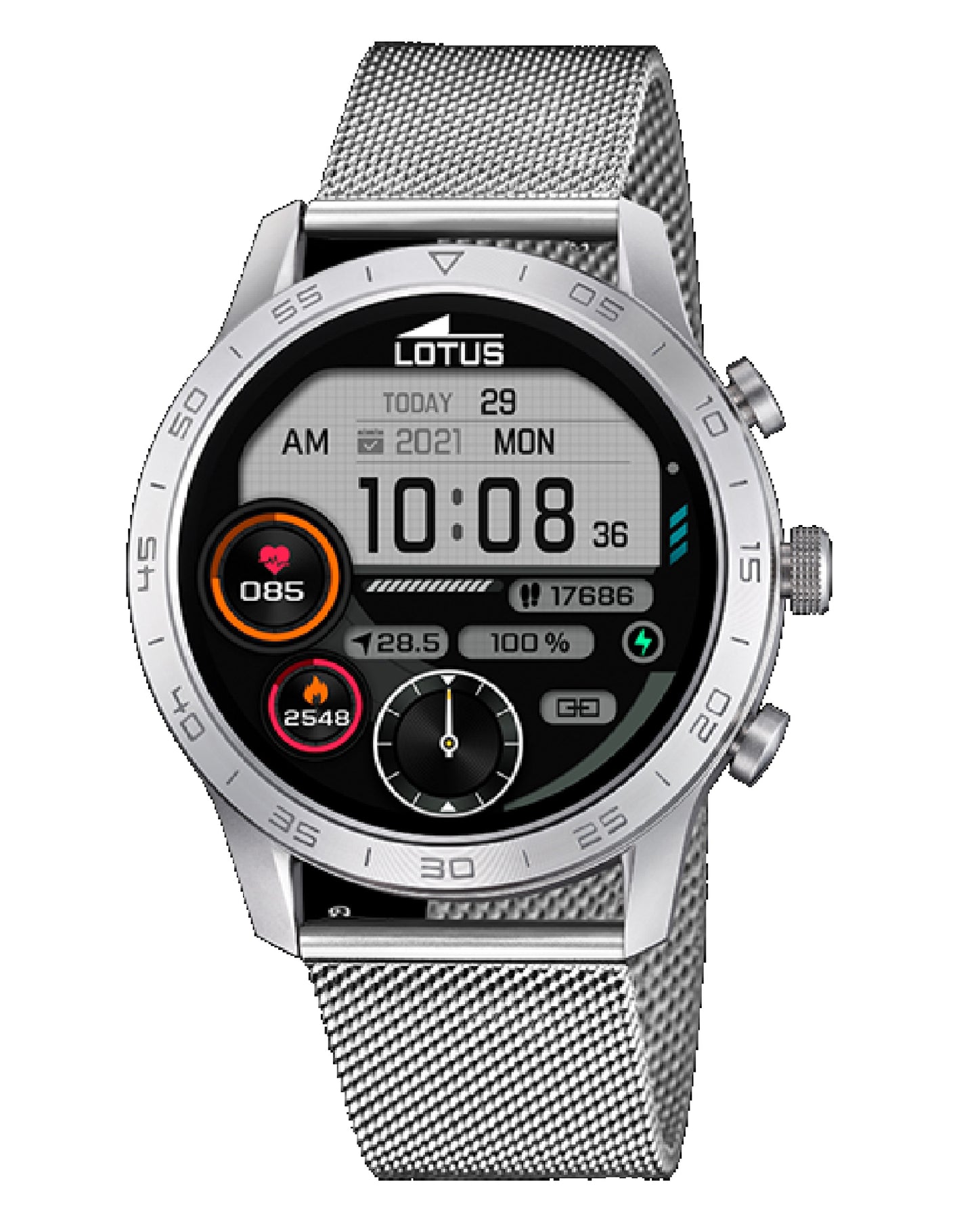 Lotus 50047/1 Lotus Smartwatch Silver Milanese Strap & Black Dail Watch