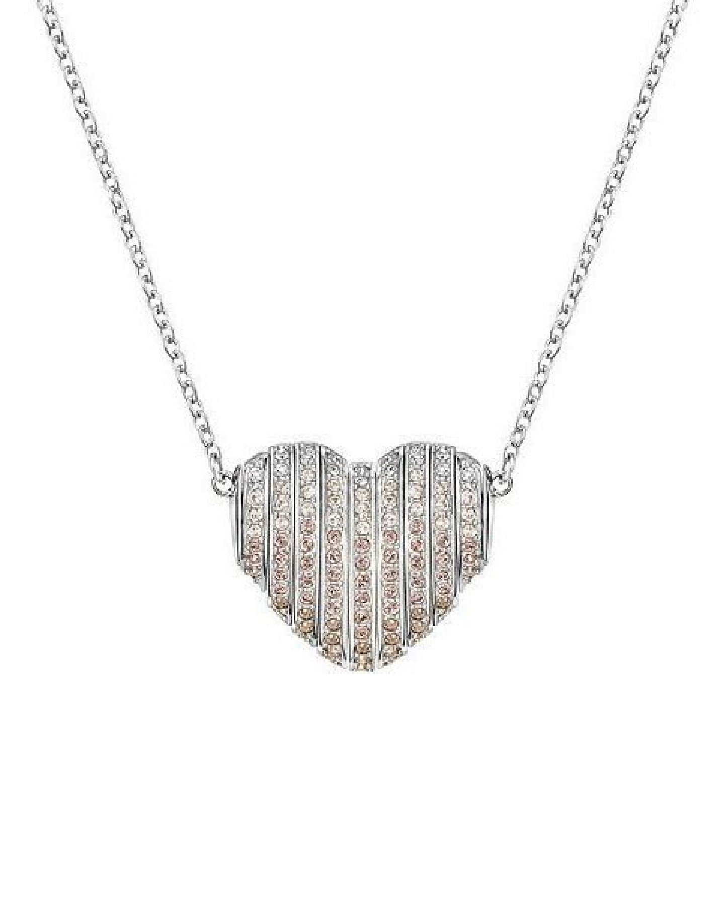 Swarovski Swarovski EXPLORE Rhodium Plated Heart Pendant Necklaces