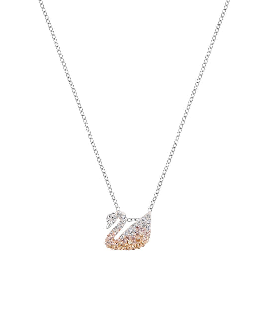 Swarovski Swarovski Silver & Rose GOLD Tone Iconic Swan Necklace Necklaces