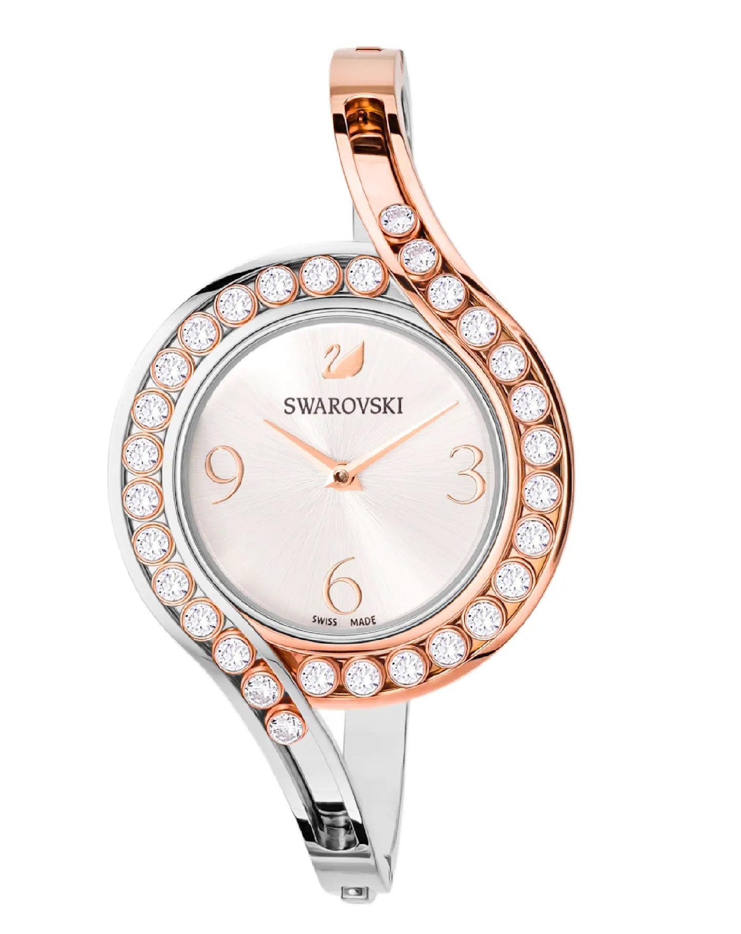 Swarovski Swarovski Crystals BANGLE White & Rose Gold Tone Watch Watch