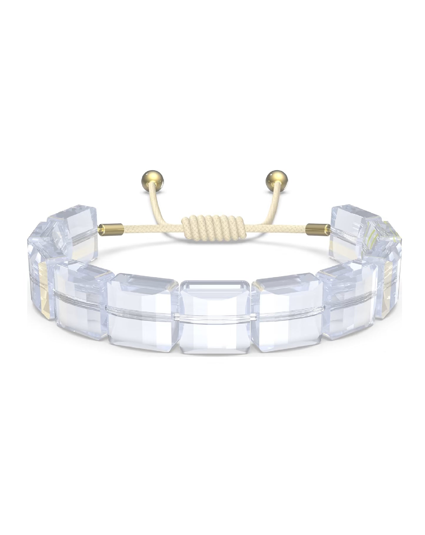 Swarovski Clear Crystal & Gold Bead Bracelet for Women