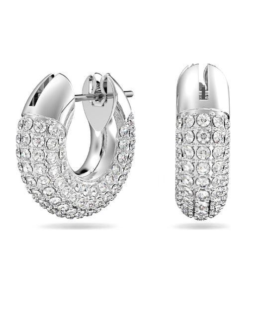 Swarovski Swarovski DEXTERA White Tone Rhodium Plated Hoop Earrings Earrings