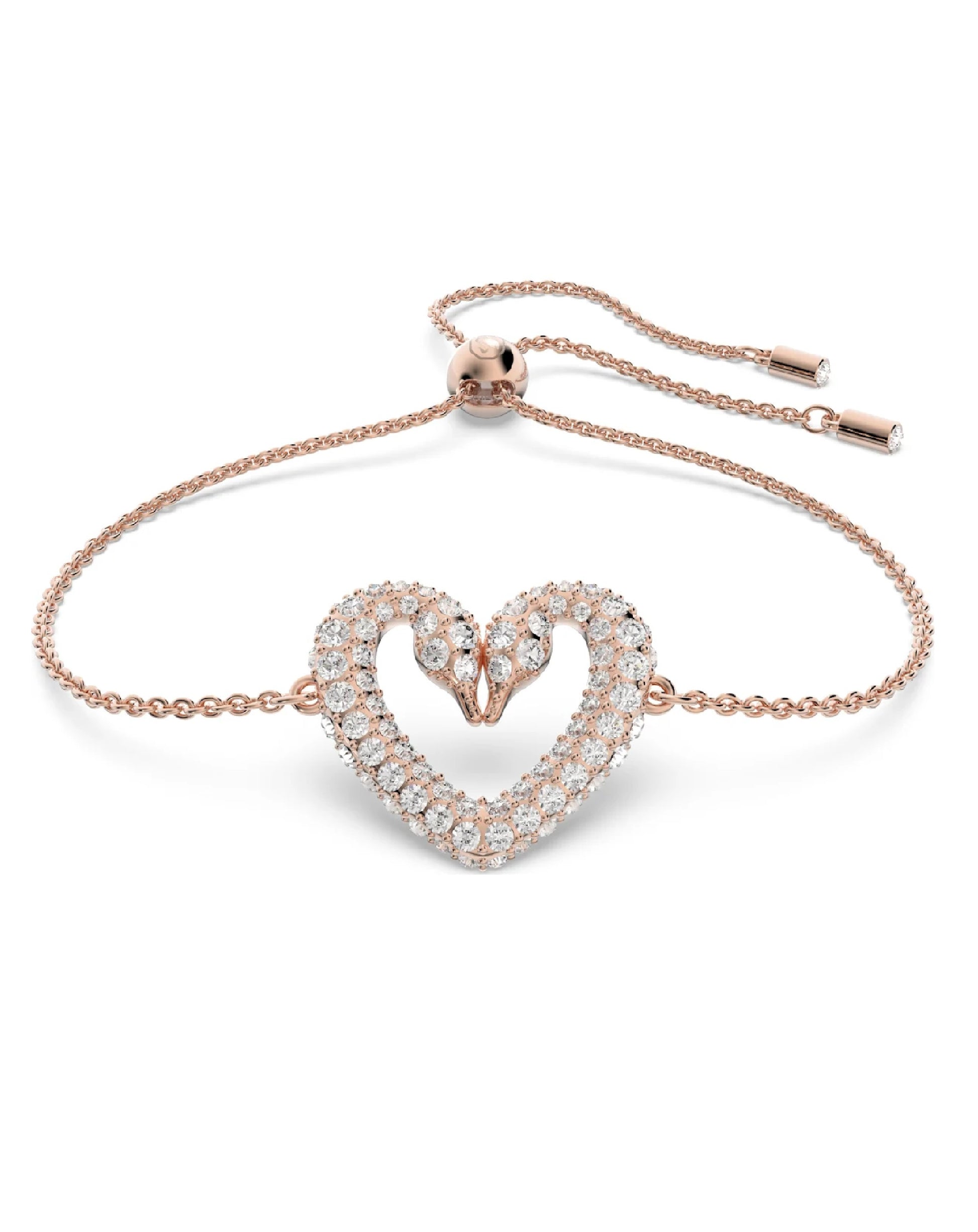 Swarovski 5628658 Swarovski Heart SWAN Bracelet Rose Gold Plated Bracelets