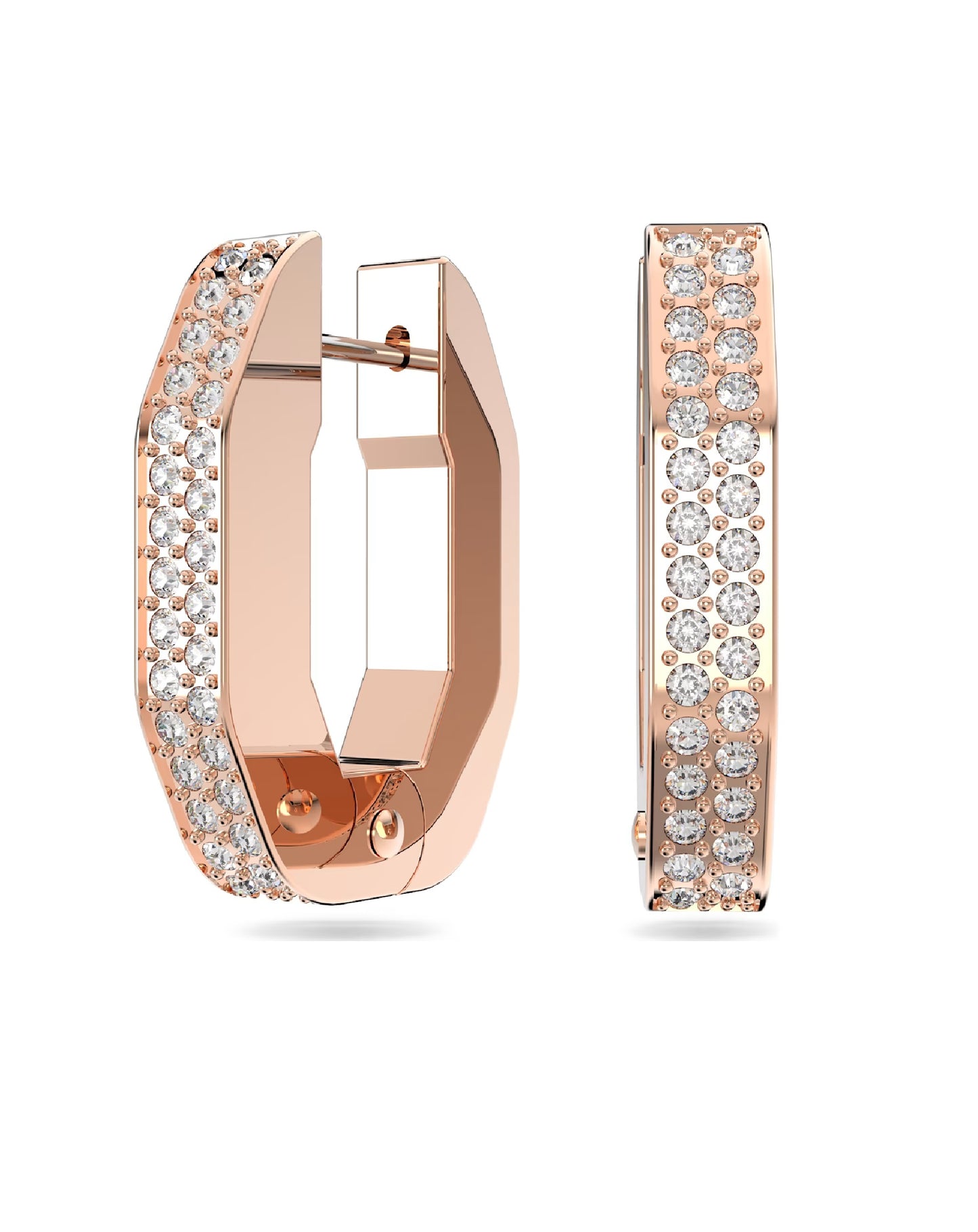 Swarovski 5634993 Swarovski DEXTERA HOOP Earring Rose Gold Tone/White Crystals Earrings