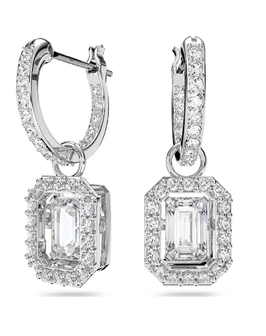 Swarovski 5638495 Swarovski Millenia DROP Earrings, Octagon Cut, White Tone Earrings