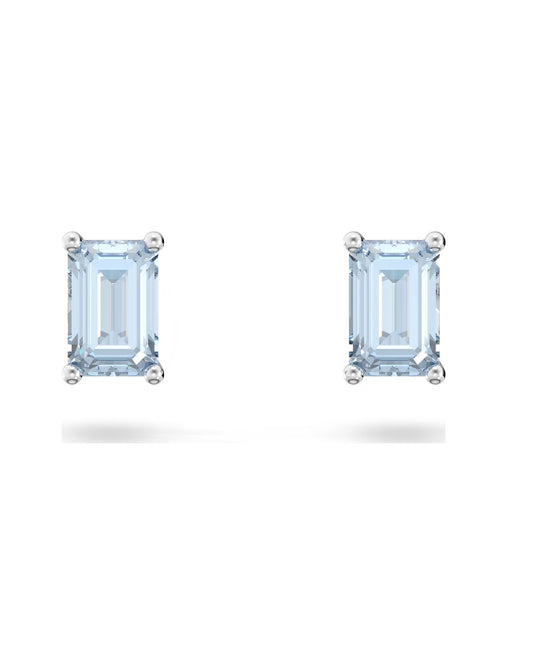 Swarovski 5639134 Swarovski STILLA Blue Stud Earrings, Rhodium Plated Earrings