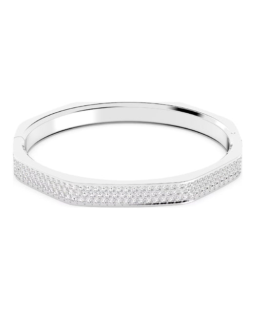 Swarovski 5639201 Swarovski DEXTERA Octagonal Shape Bangle, WHITE Rhodium Plated Jewelry