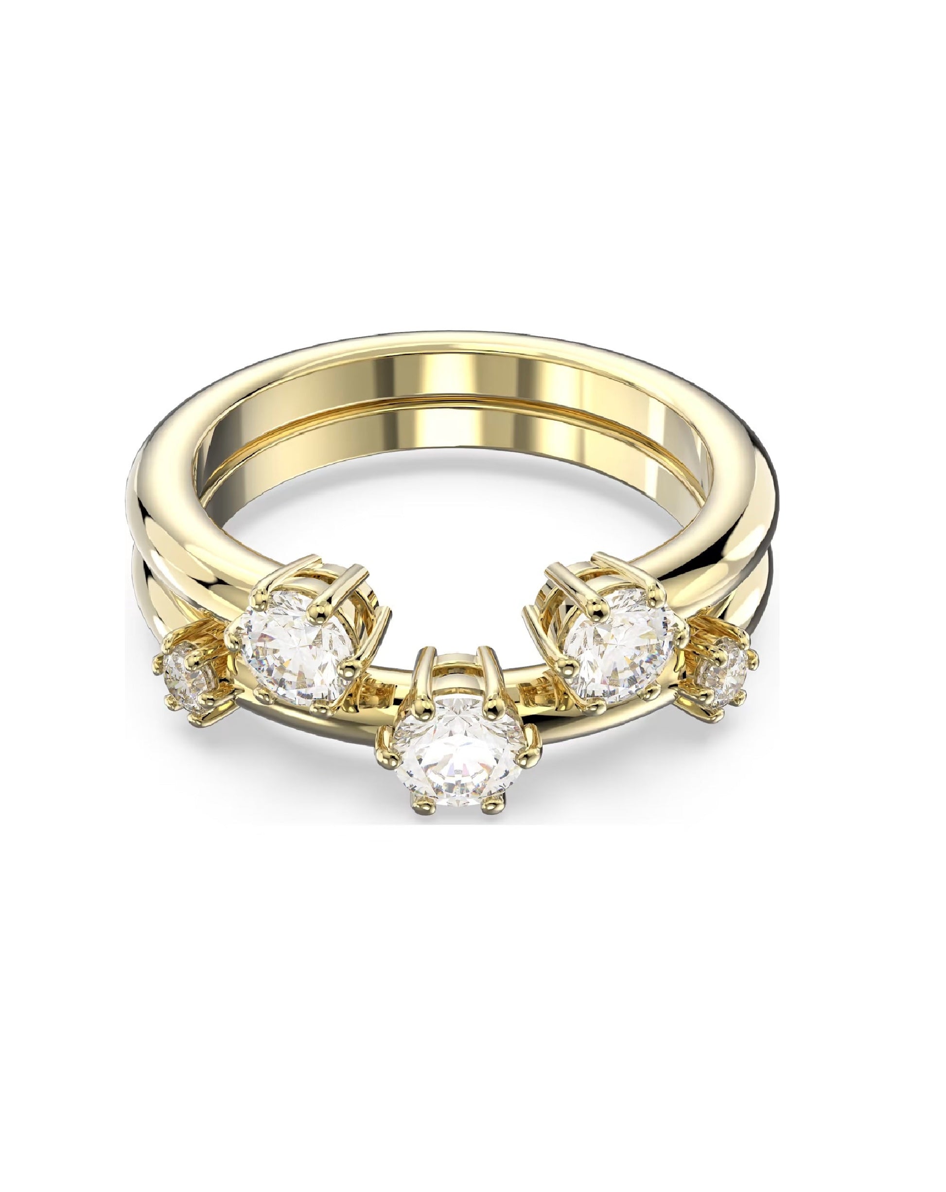 Swarovski 5640968 Swarovski Constella Ring SET White/Yellow Gold-Tone Size 60 Rings