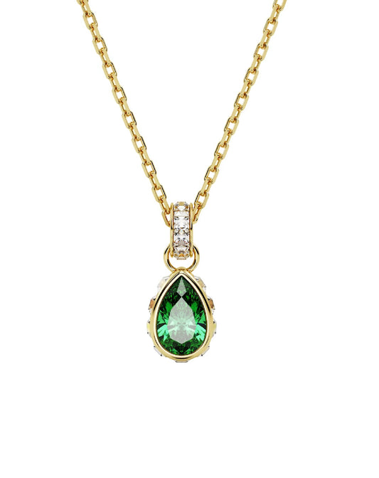Swarovski 5648751 Swarovski Stilla, Yellow Gold Plated, GREEN Pendant Jewelry