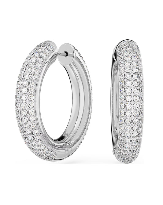 Swarovski 5651392 Swarovski Dextera MEDIUM Size Hoop Earrings, White Tone Earrings