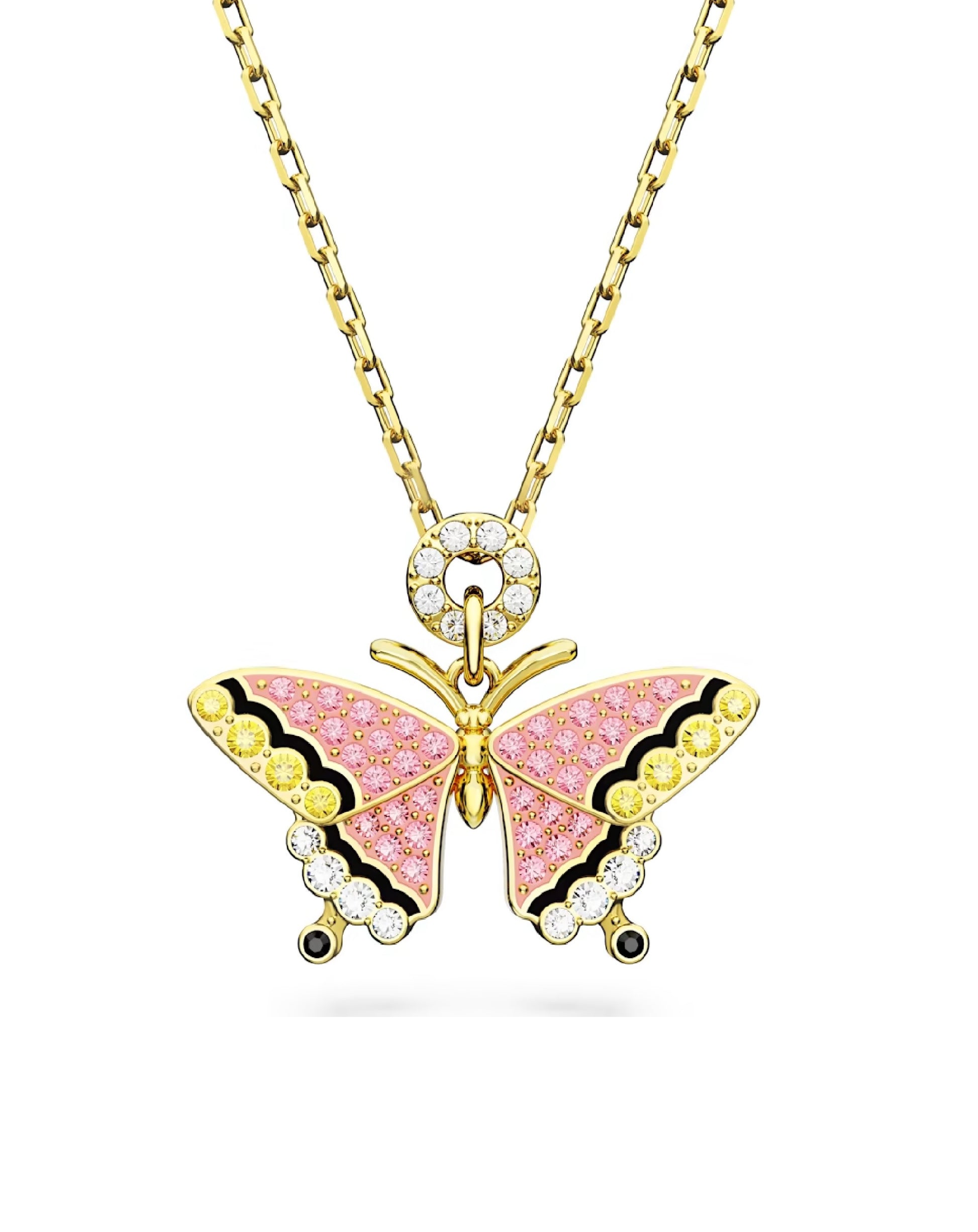 Swarovski 5658857 Swarovski Idyllia, Butterfly, Gold Tone Pendant Necklaces