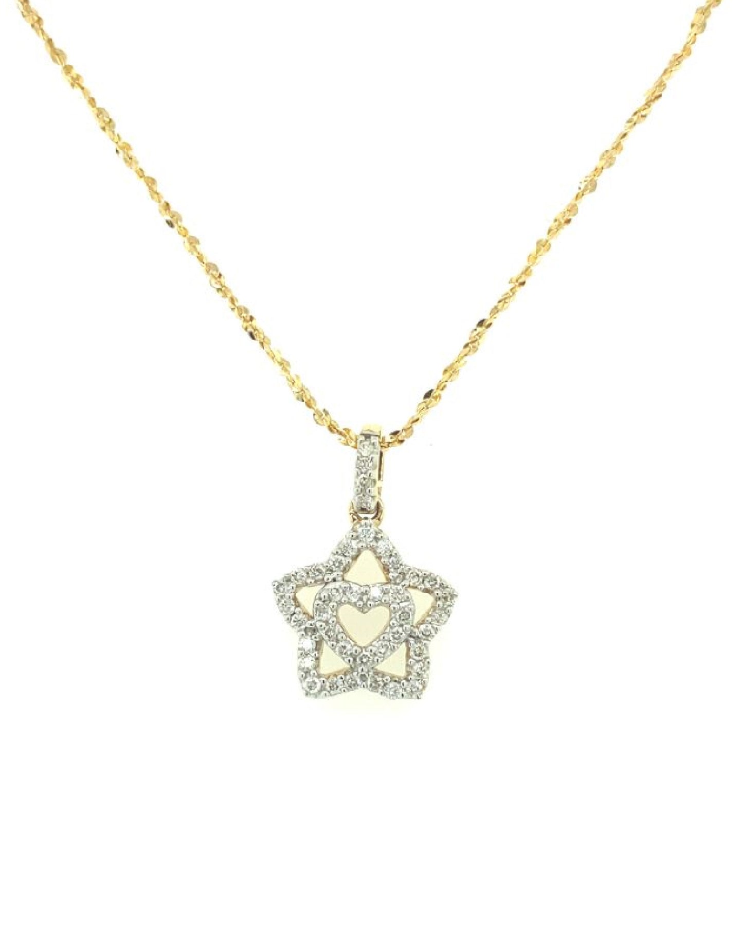 Diamonds 14 Kt Star Cluster Diamond Pendant Necklaces