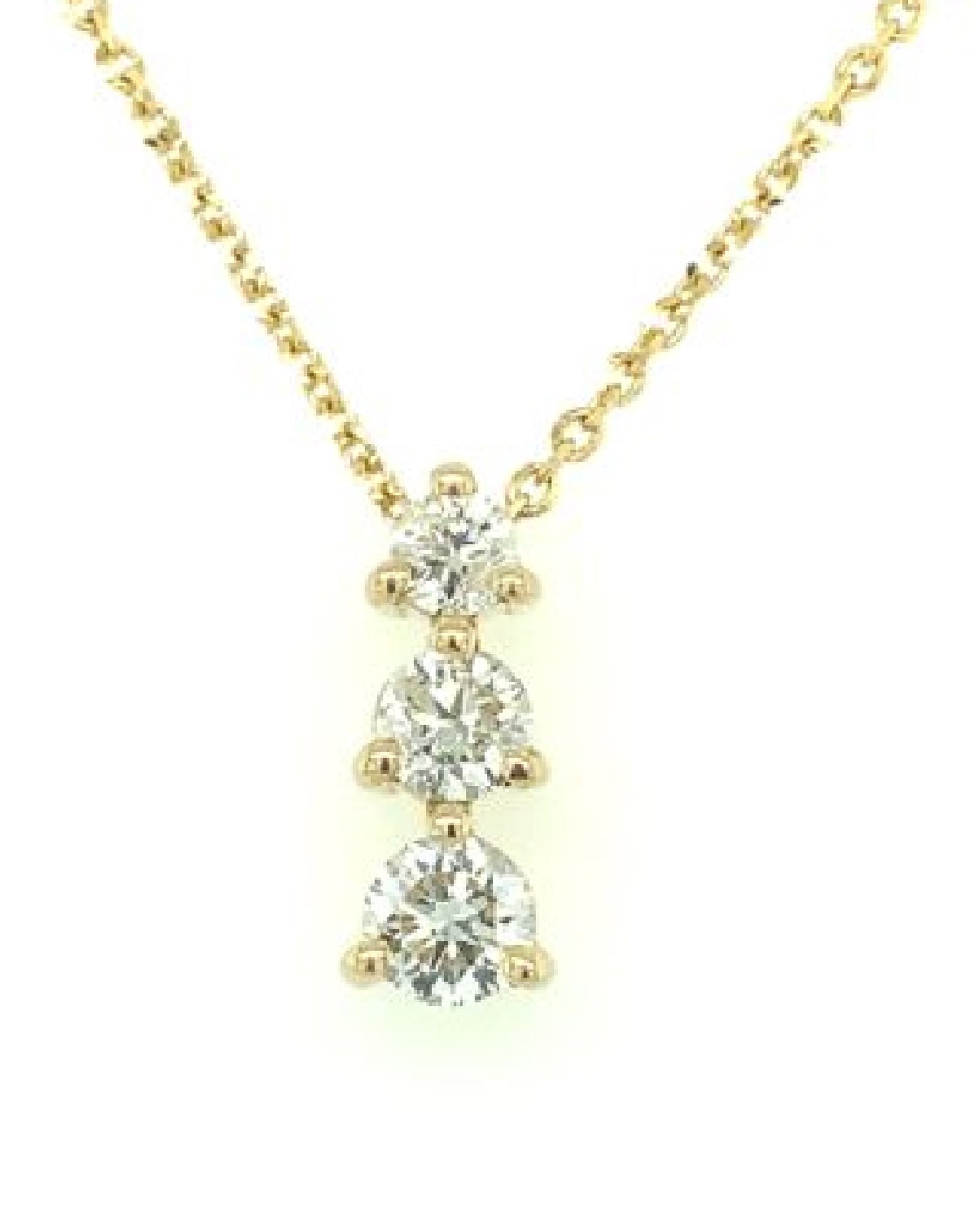 Diamonds 14 Kt Yellow Trio Diamonds Pendant Necklaces