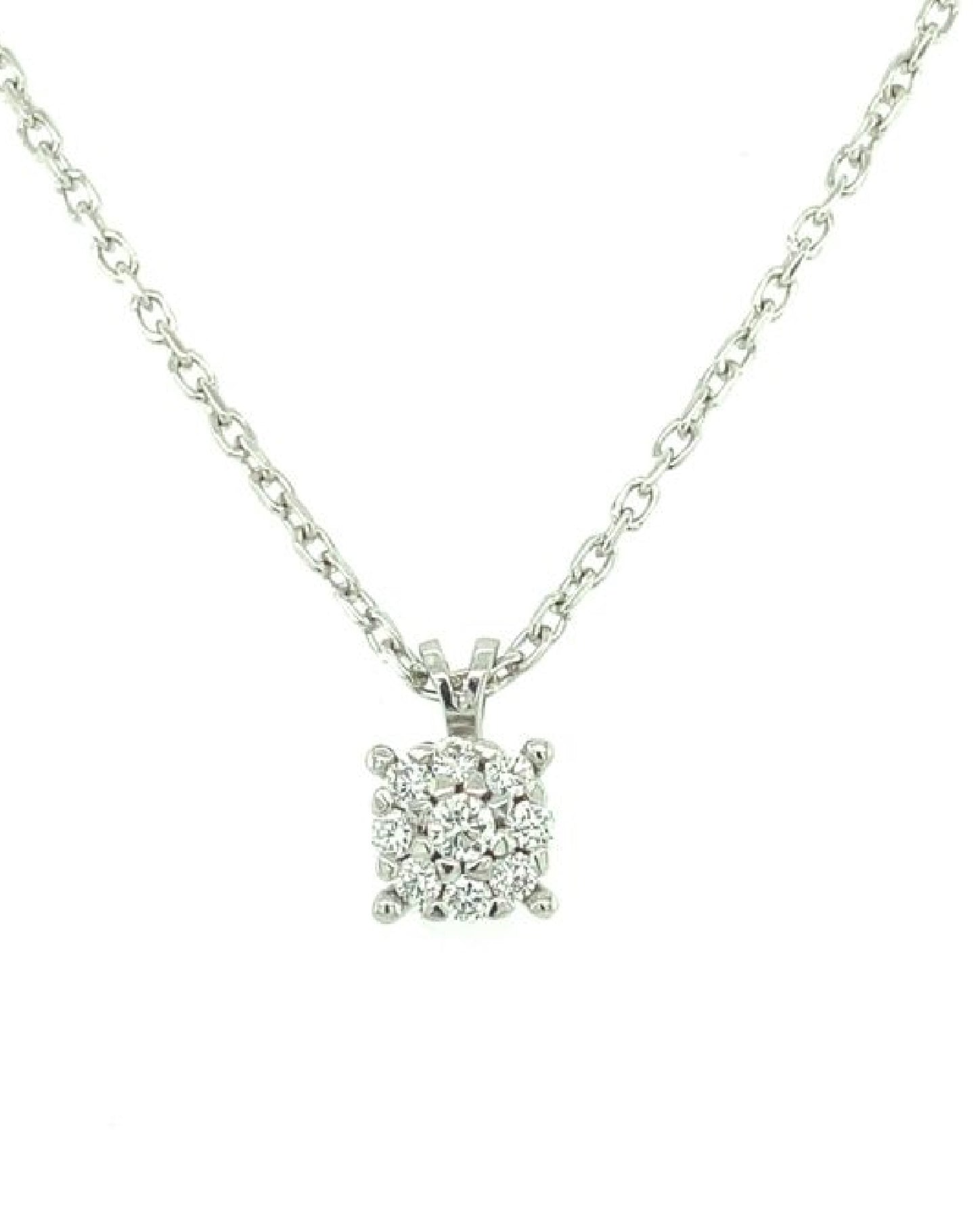 Diamonds 18Kt White Gold Solitaire look Diamond Pendant Necklaces