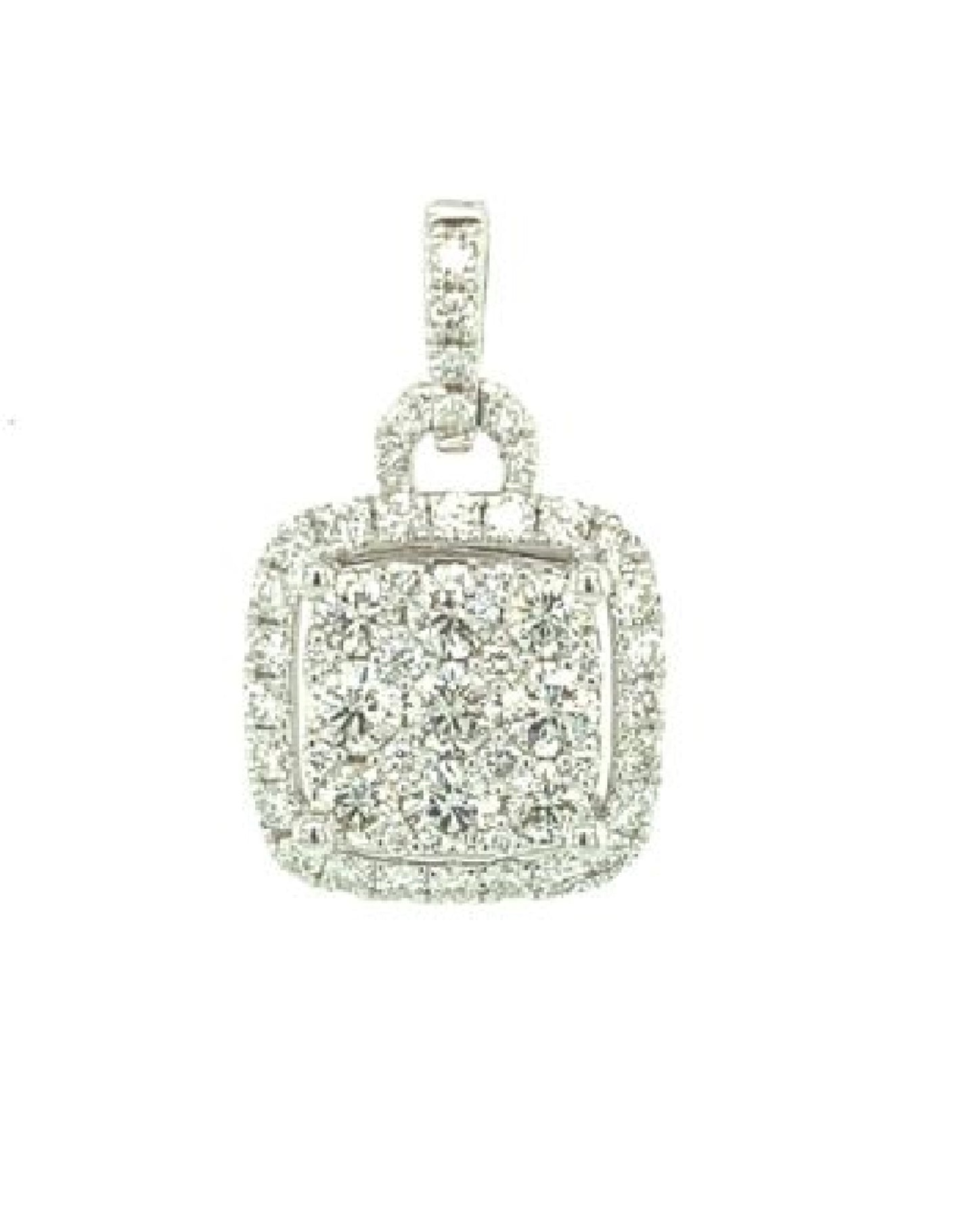 Diamonds 14 Kt Square Diamond Pendant Necklaces