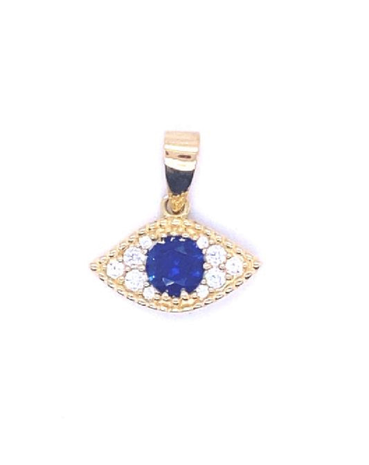 Gold 18 Kt Yellow Gold Evil Eye Pendant Jewelry