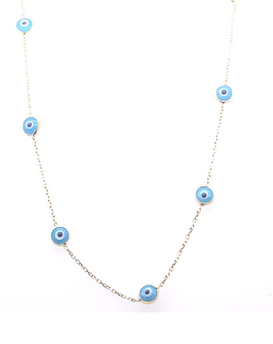 Gold 18 Kt Evil Eye Gold Chain Jewelry