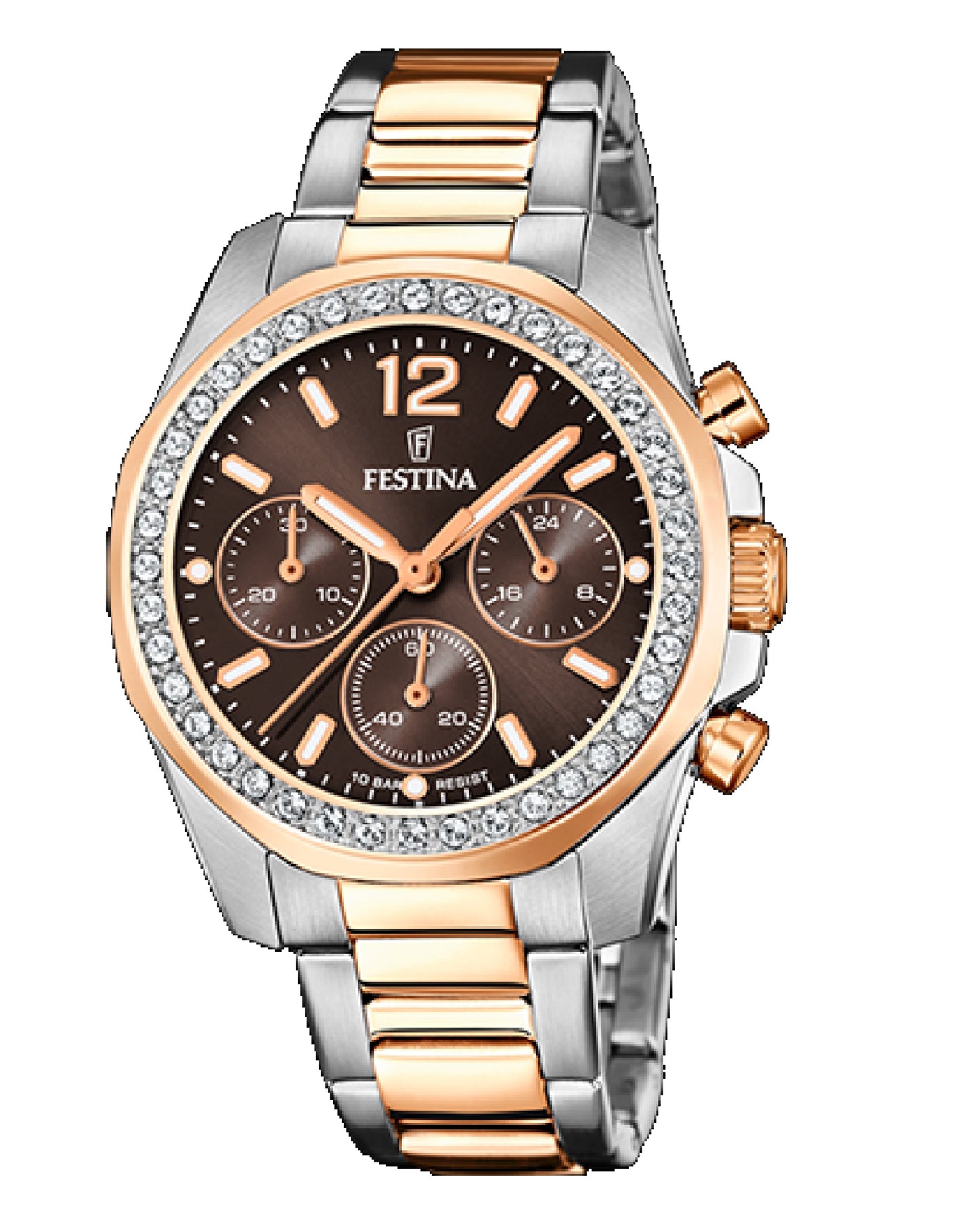 Festina F20608/1 Festina Boyfriend Rose Gold Plated Chocolate Dial Watch