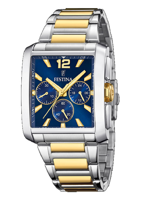 Festina F20637/1 Festina Men's Timeless Chronograph Blue Dial Two-Tone Watch