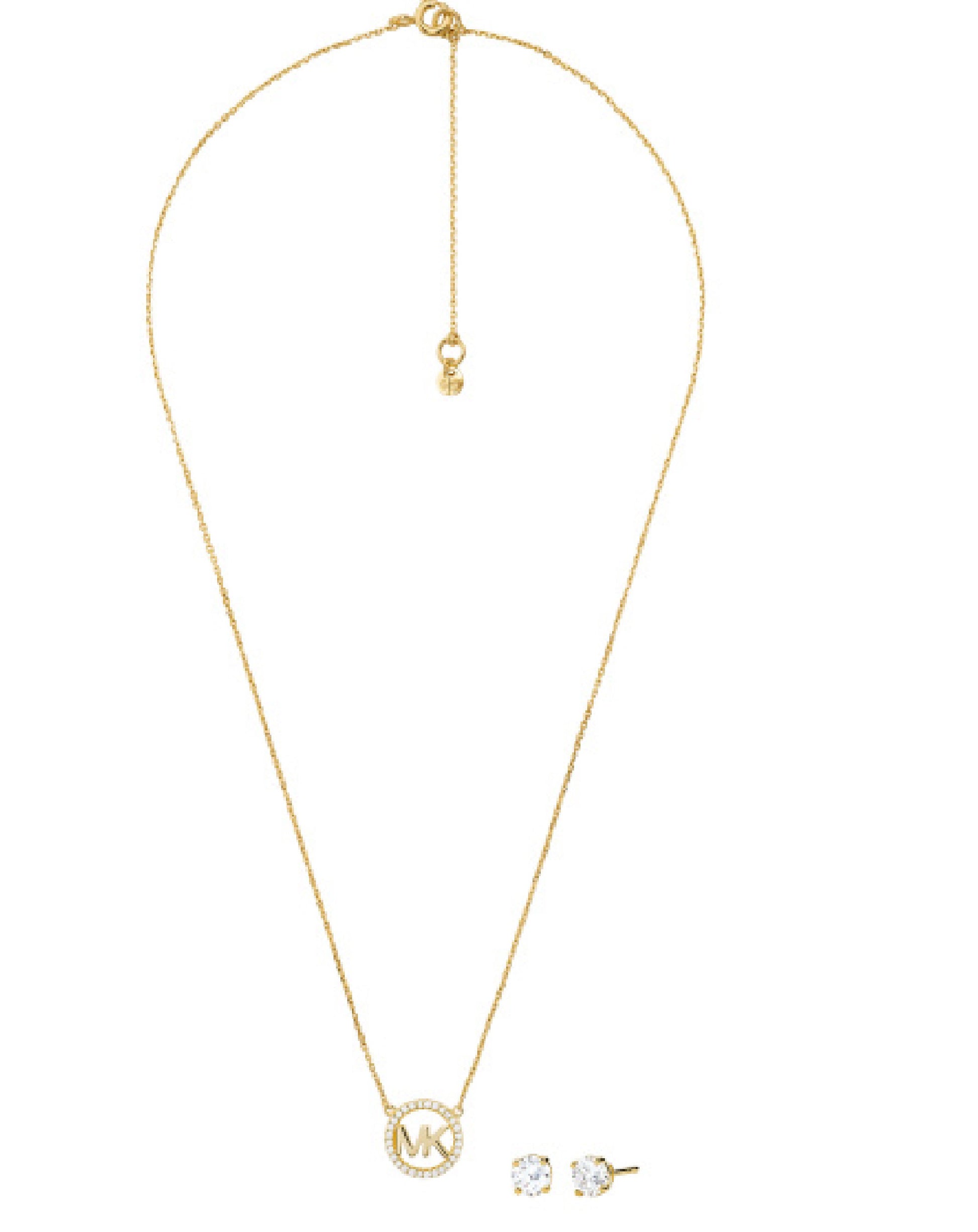 Michael Kors MKC1260AN710 Michael Kors Yellow Gold Tone Necklace & Earring Necklaces