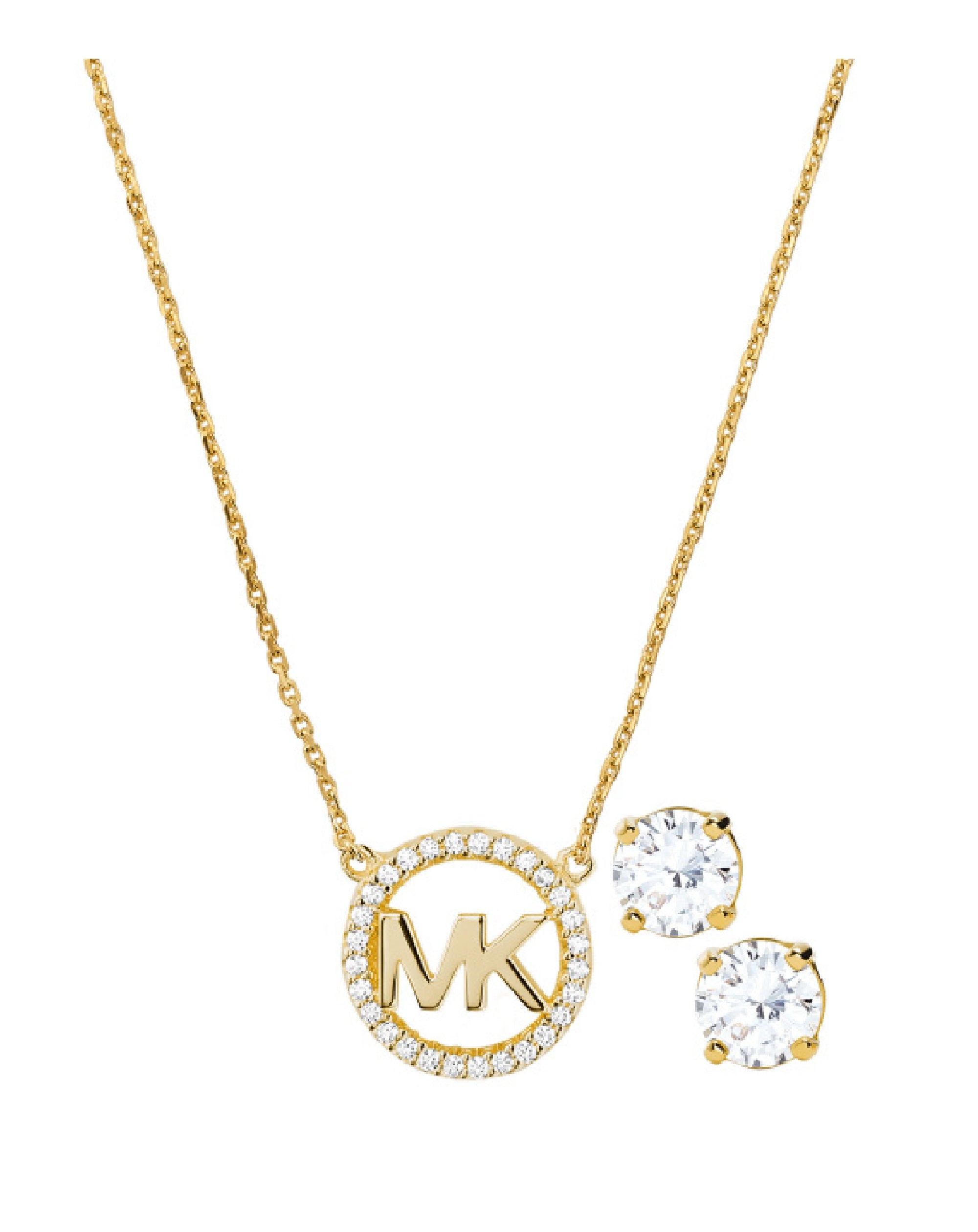 MKC1260AN710 MichaelKors Yellow Gold Tone Necklace Earring SHOP
