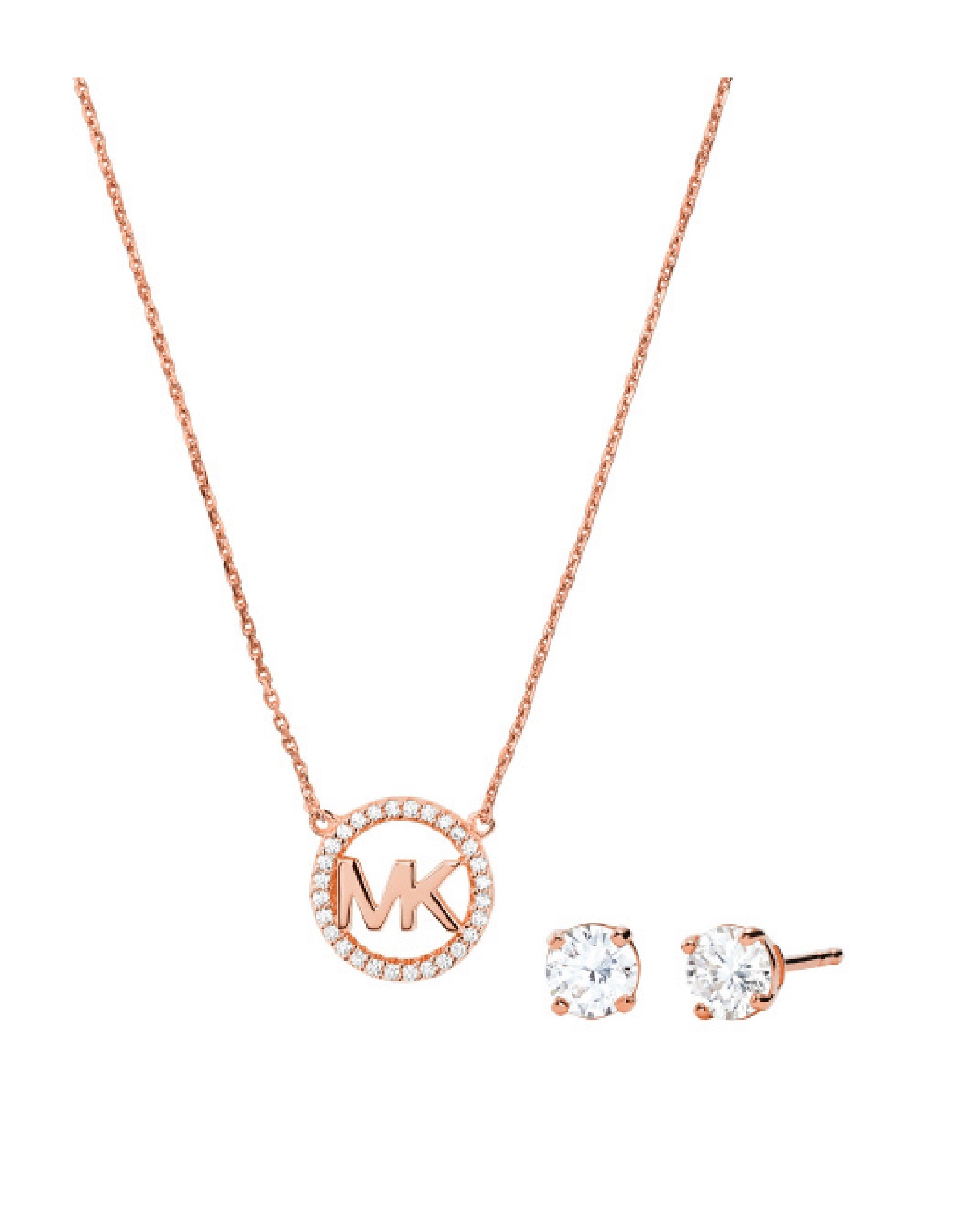 MKC1260AN791 Michael Kors Rose Gold Tone Necklace & Earring