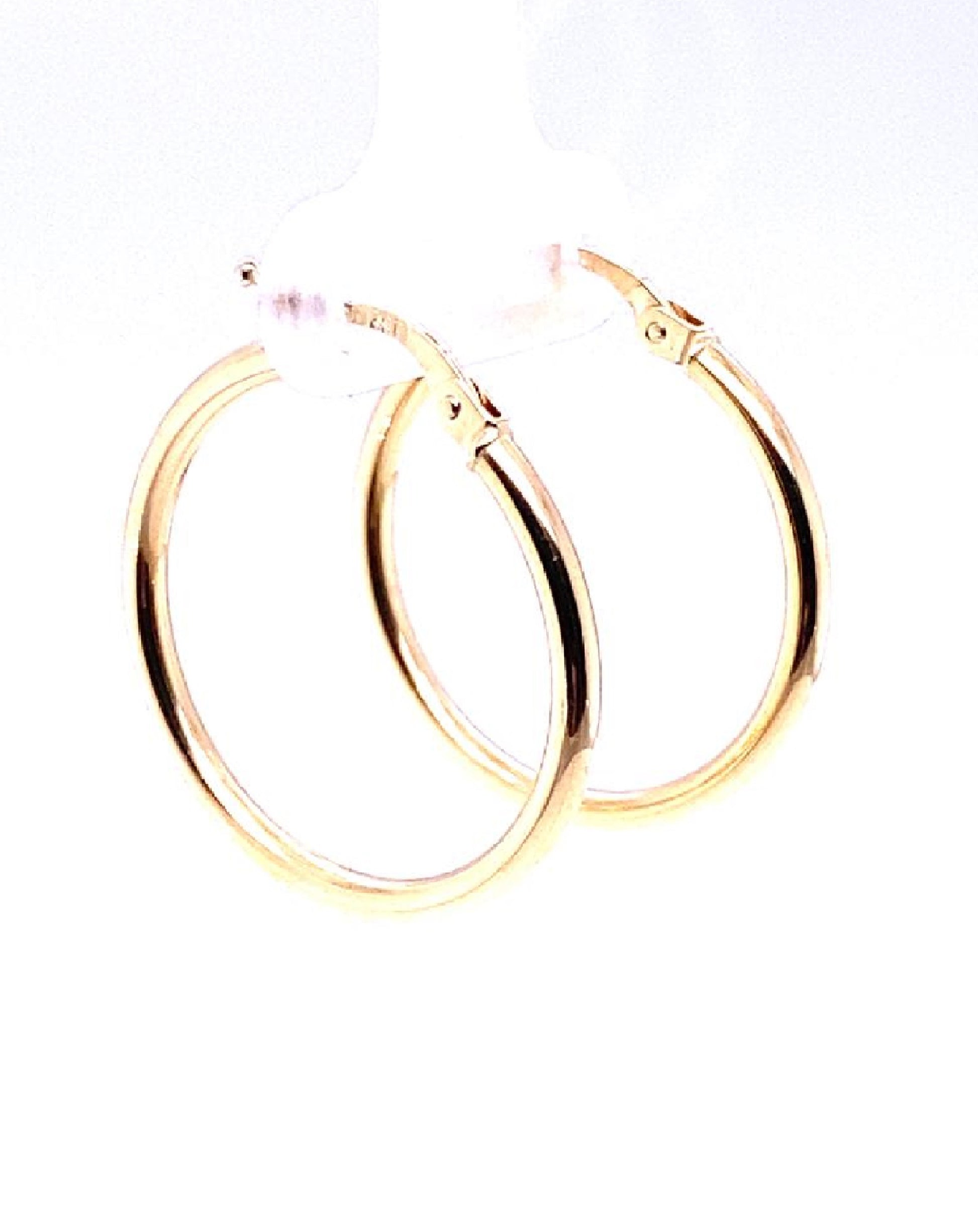 Gold 18 Kt Gold Earrings Classic Hoops Jewelry