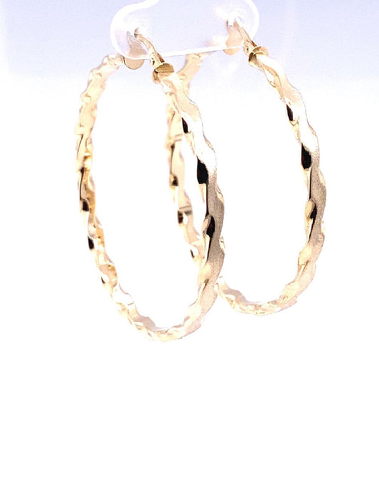 Gold 18 Kt Gold Earrings Twisted Hoop Jewelry