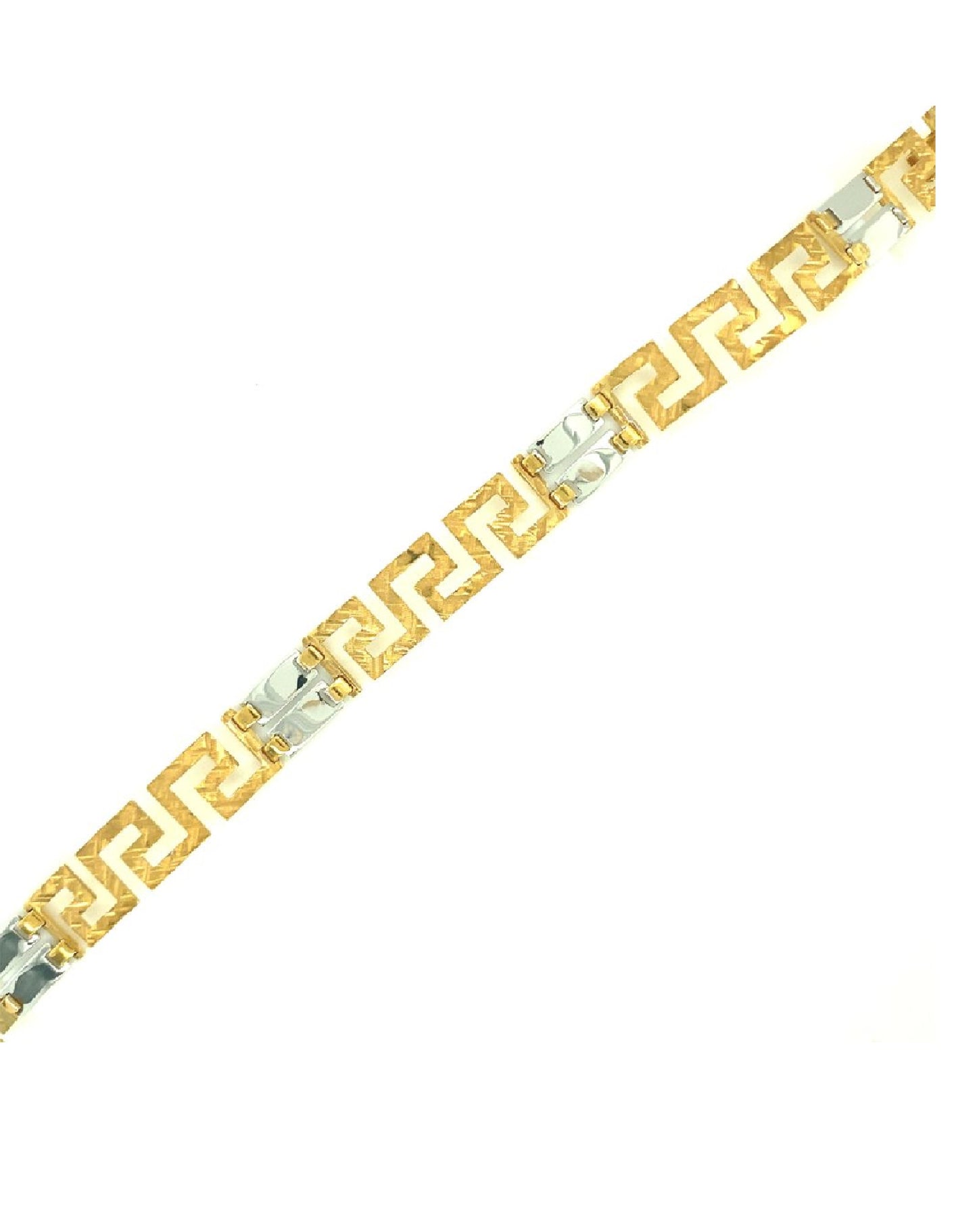 Gold 18 kt Zig - Zag Yellow & White Gold Bracelet 750mls Unisex Jewelry