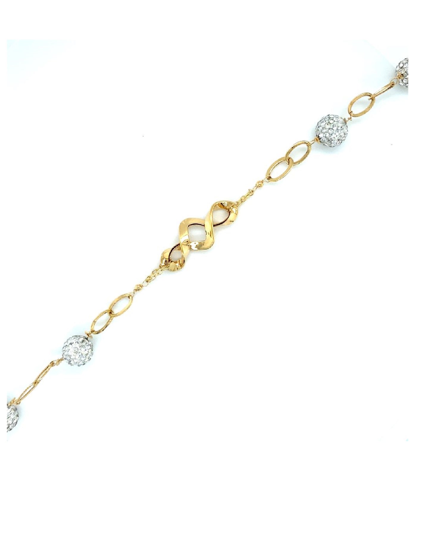Gold 18 Kt Exclusive Yellow Gold Bracelet With White Sapphires (750mls) Jewelry