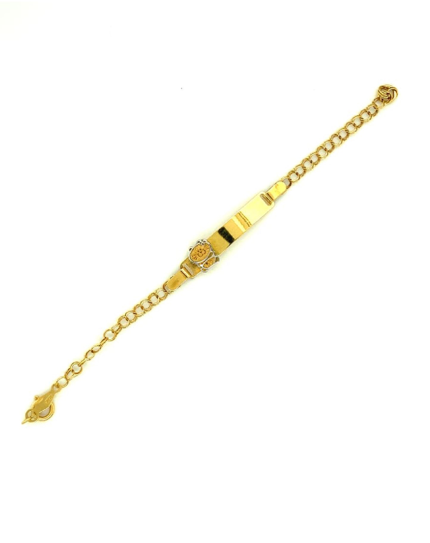 Gold 18Kt Yellow Gold Name Plate Bracelet Jewelry