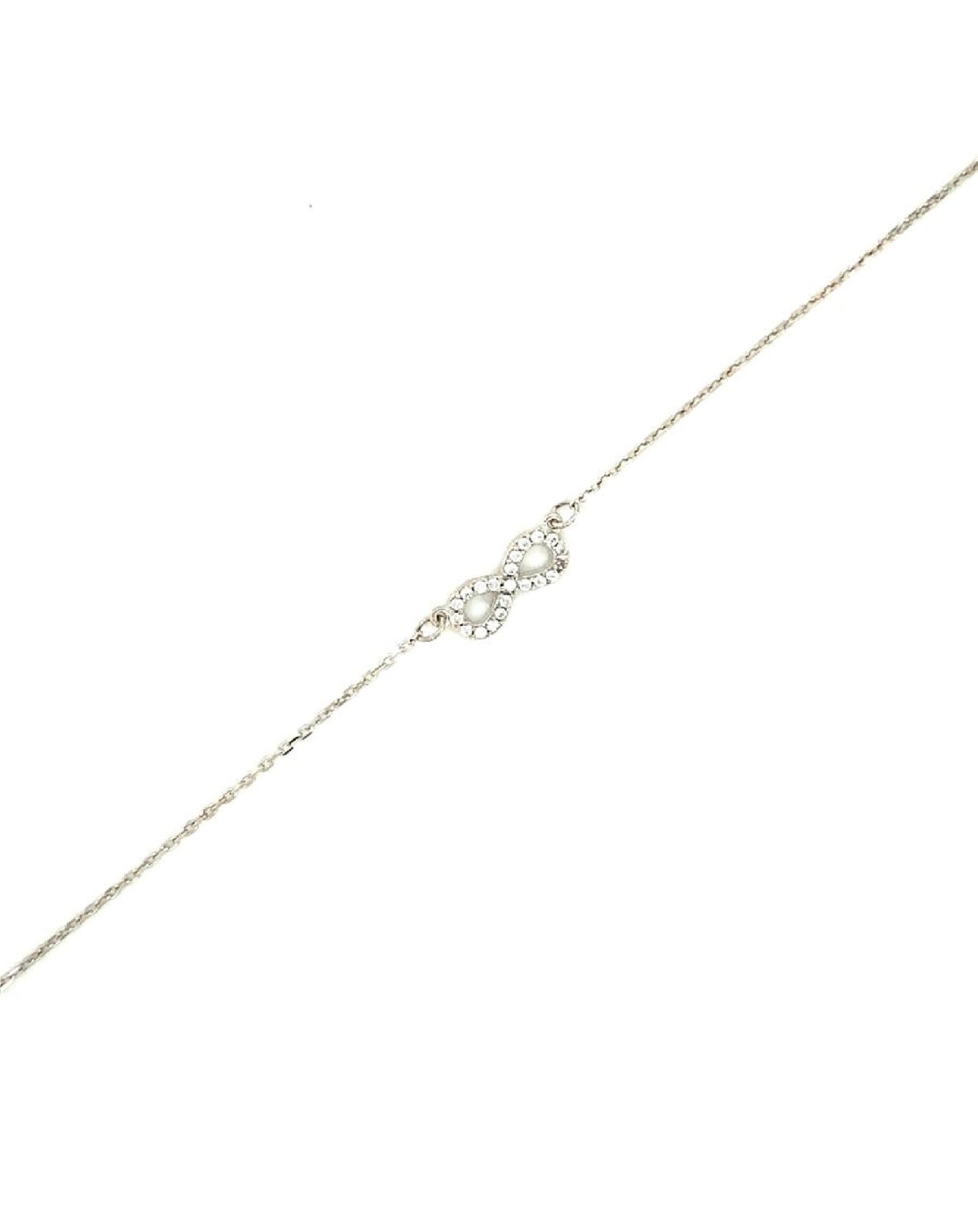 Gold 18 Kt White Gold Infinity Anklet Jewelry