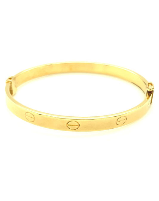 Gold 18 Kt Yellow Gold Simple Bangle Jewelry