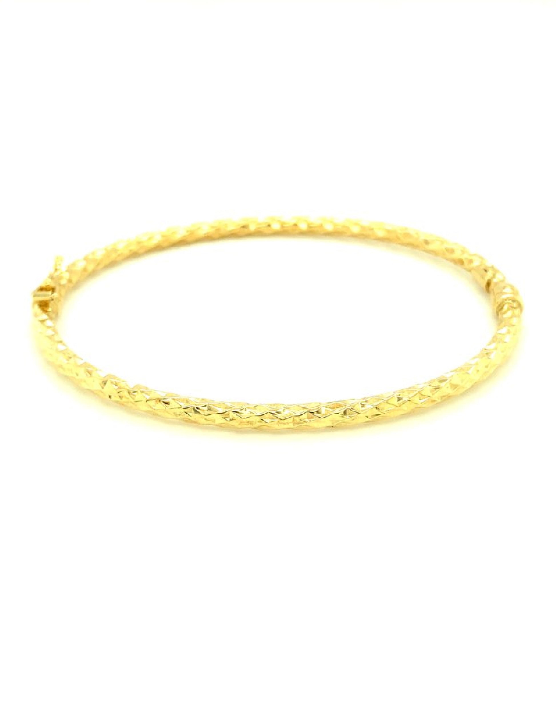 Gold 18 Kt Yellow Gold Rigid Bangle Jewelry