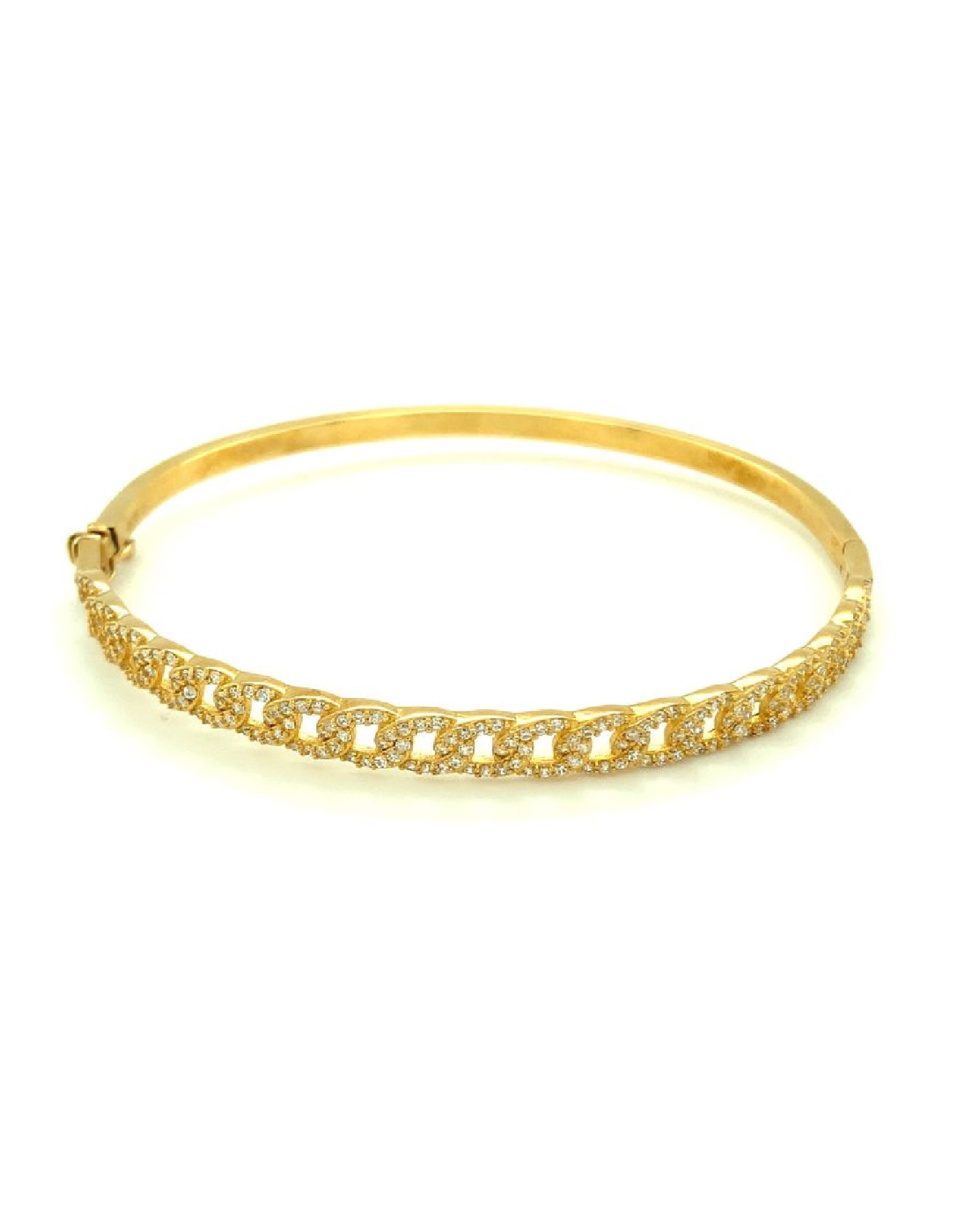 Gold 18 Kt Yellow Gold Link Bangle Jewelry