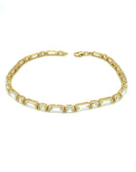 Gold 18 kt Yellow Gold White Sapphire Bracelet Jewelry